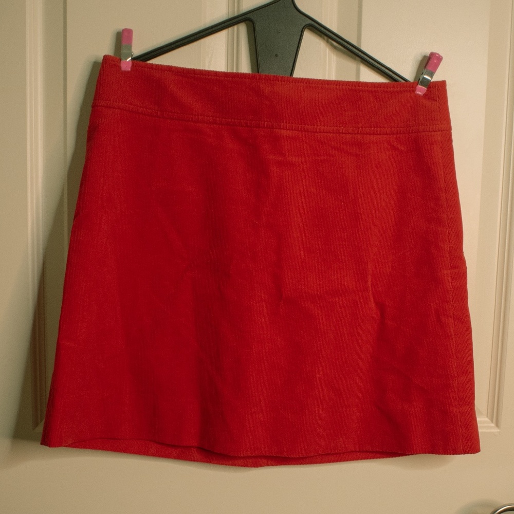 Jcrew Orange Corduroy Skirt